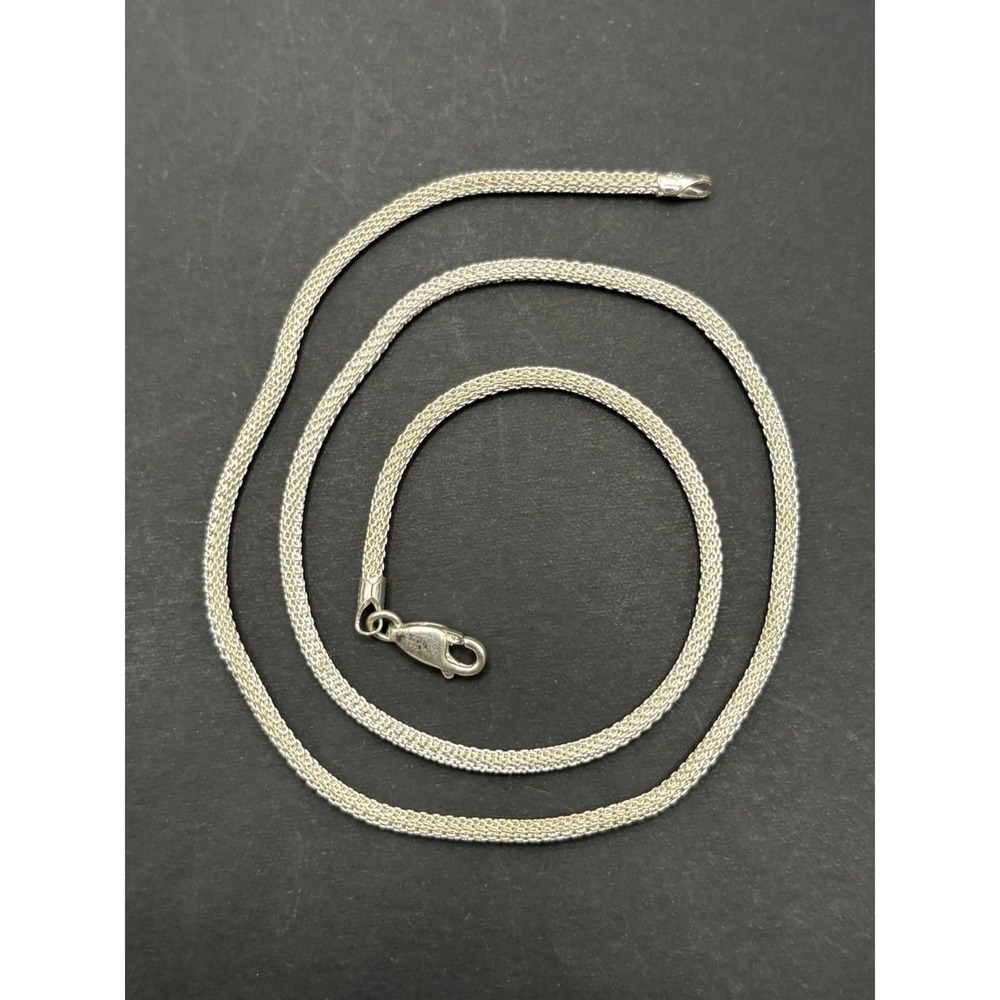 Vintage 18" Sterling Silver Mesh Chain Necklace 8 Grams 2.4MM G7